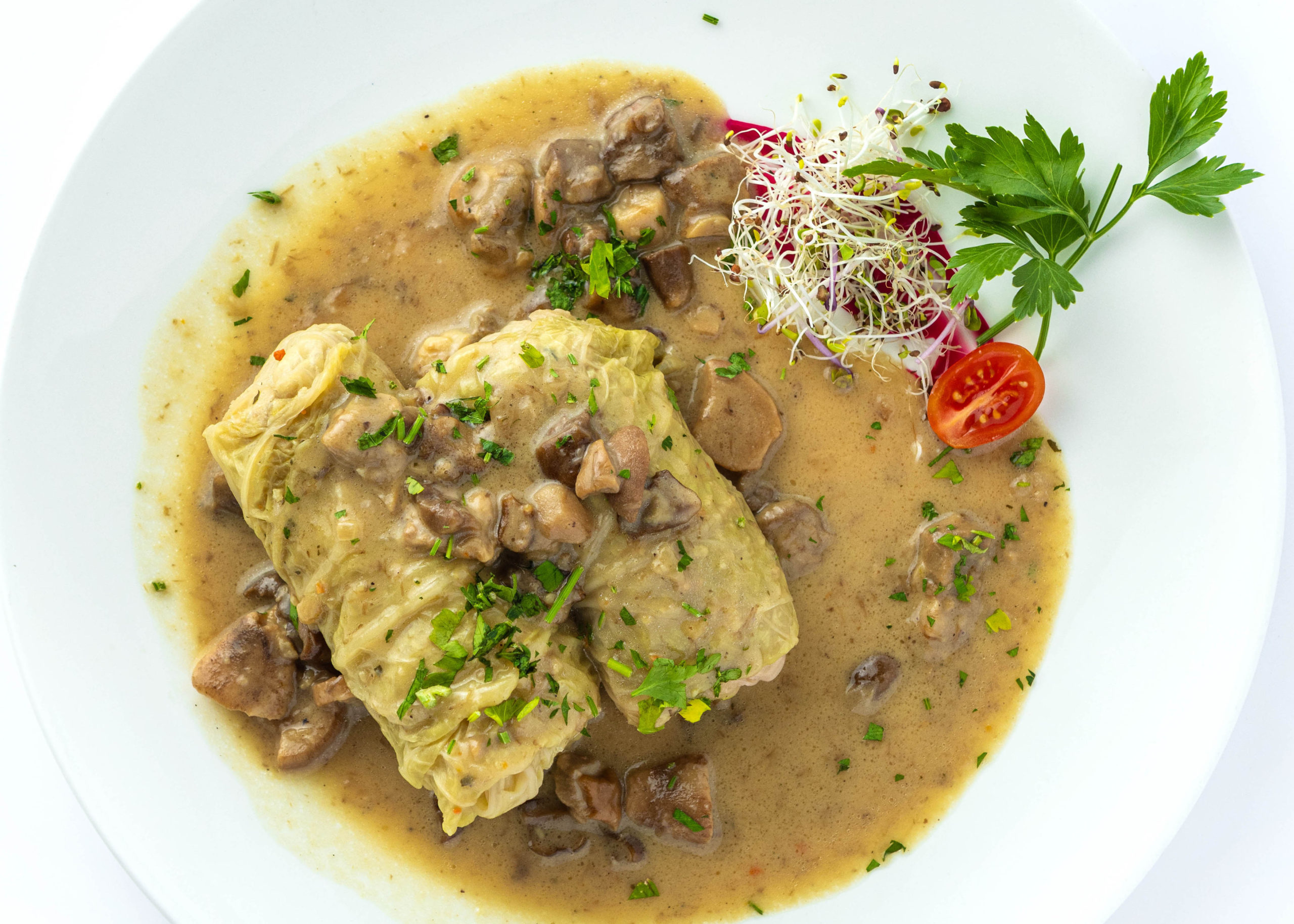 Gołąbki w sosie borowikowym